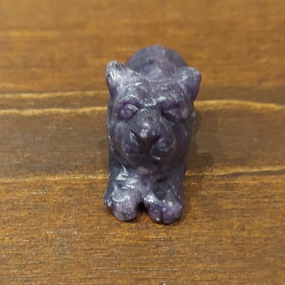 Lepidolite Lion Carving - Picture 3 of 5